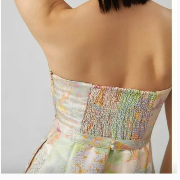 ⭐️ Maeve Strapless Bow Hipster Hippie Art Chic Classy Glam Romantic Mini Dress - Picture 5 of 5